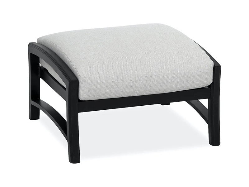 Lodge åldrad brons aluminium med kuddar uteplats Ottoman