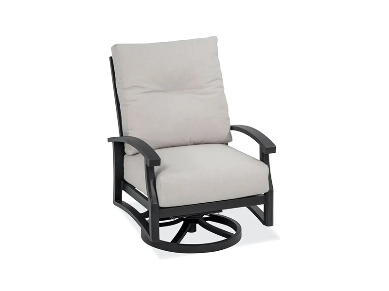 Lodge åldrad brons aluminium med kuddar Patio Swivel Club stol