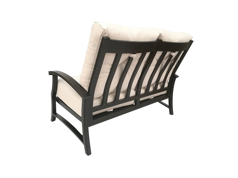 Lodge Åldrad brons aluminium med kuddar Uteplats Loveseat