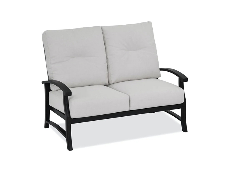 Lodge Åldrad brons aluminium med kuddar Uteplats Loveseat