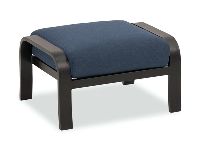 Solstice åldrad brons aluminium med kuddar uteplats Ottoman