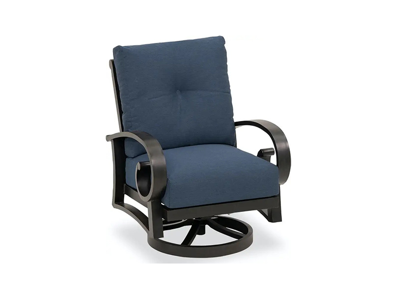 Solstice åldrad brons aluminium med kuddar Patio Swivel Club stol