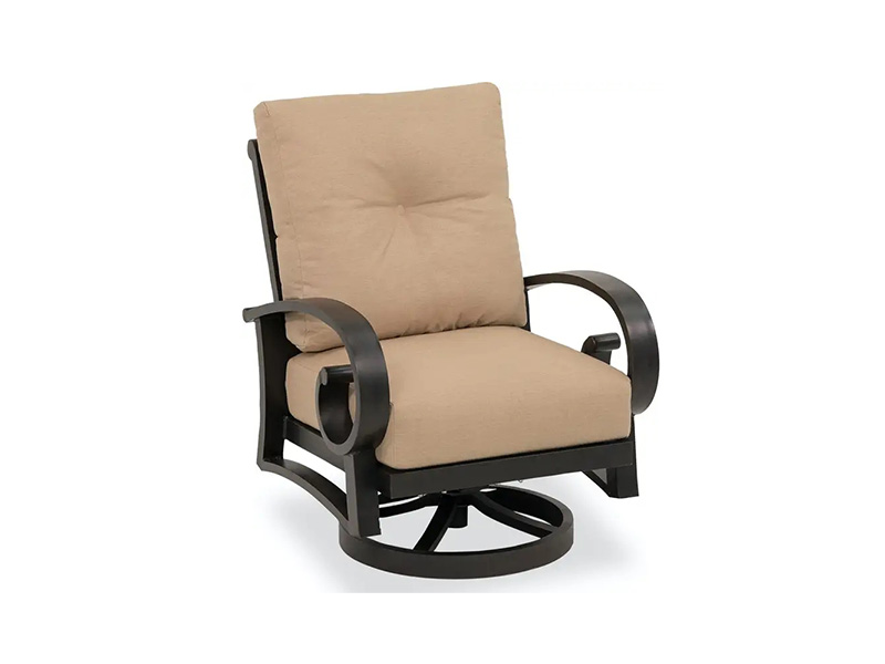Solstice åldrad brons aluminium med kuddar Patio Swivel Club stol
