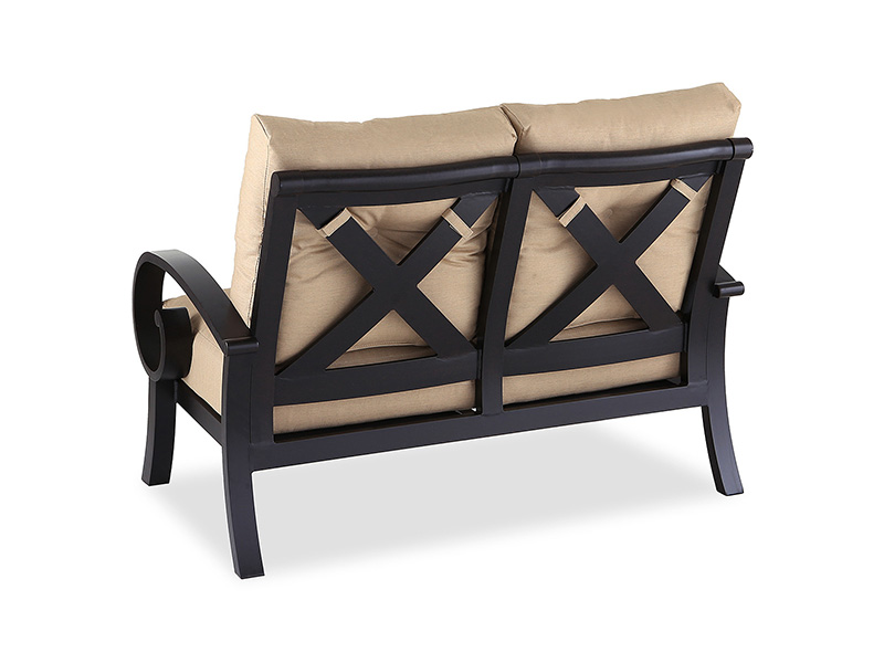 Solstice åldrad brons aluminium med kuddar Patio Loveseat