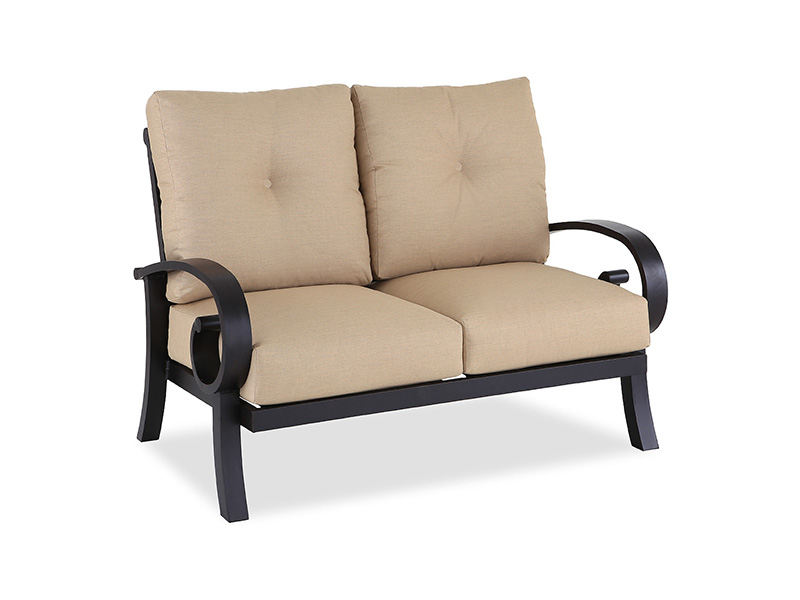 Solstice åldrad brons aluminium med kuddar Patio Loveseat