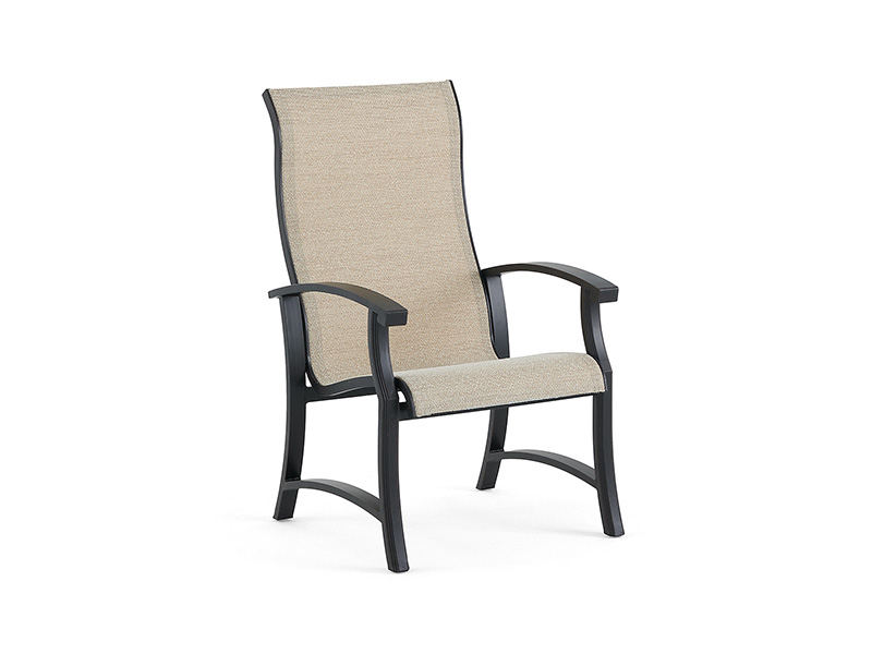Lodge åldrad brons aluminium med sling matstol